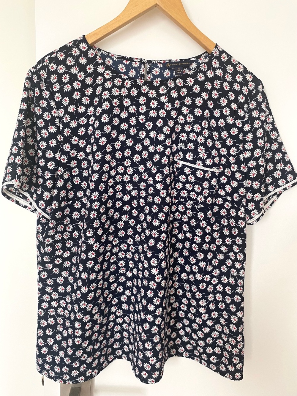 Brooks Brothers Short Sleeve Navy Floral blouse